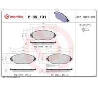 BREMBO Brake pad set XTRA LINE incl. wear warning contact P 85 131X Brake pads,Brake pad set, disc brake VW,AUDI,SEAT