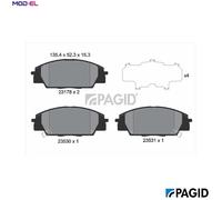 BRAKE PAD SET DISC BRAKE T1280N FOR HONDA CIVIC/VIII/Hatchback S2000 2.0L 4cyl