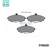 PAGID T1367N Brake pad set
