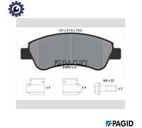 BRAKE PAD SET DISC BRAKE T1422N FOR PEUGEOT PARTNER/Box/Body/MPV/ORIGIN 2008