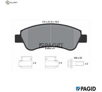 BRAKE PAD SET DISC BRAKE T1422N FOR PEUGEOT PARTNER/Box/Body/MPV/ORIGIN 2008