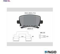BRAKE PAD SET DISC BRAKE T1492N FOR SKODA OCTAVIA/III/Combi SUPERB VW EOS