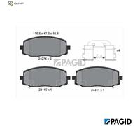 PAGID T1552N Brake pad set