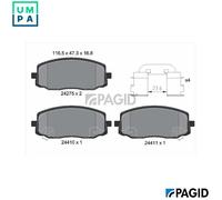 PAGID T1552N Brake pad set
