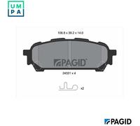 BRAKE PAD SET DISC BRAKE T1595N FOR SUBARU EJ253EJ2513/1EJ25 2.5L EJ201 2.0L
