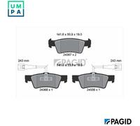 PAGID T1609N Brake pad set