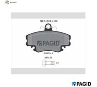 BRAKE PAD SET DISC BRAKE T1629N FOR RENAULT 11 LOGAN SUPER/5 25 18/Variable 1.8L