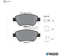 BRAKE PAD SET DISC BRAKE T1647N FOR FIAT DOBLO/Box/Body/MPV OPEL ADAM 1.9L 3cyl