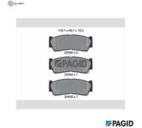 PAGID T1672N Brake pad set