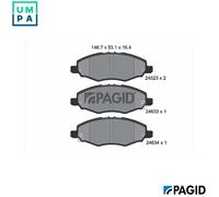 BRAKE PAD SET DISC BRAKE T1684N FOR TOYOTA HILUX/VII/Pickup 2KD-FTV 2.5L 4cyl