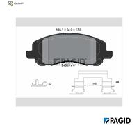 BRAKE PAD SET DISC BRAKE T1719N FOR MITSUBISHI ECLIPSE/IV/Convertible DODGE