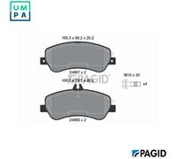 BRAKE PAD SET DISC BRAKE T1806N FOR MERCEDES-BENZ M 274.920 2.0L 4cyl GLK-CLASS
