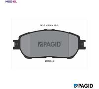 PAGID T1828N Brake pad set