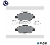 BRAKE PAD SET DISC BRAKE T1832N FOR FIAT FORD 169 A1.000 1.2L 4cyl 500 C 1.2L