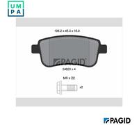 Pagid Disc Brake Pad Set T1850N for Renault Clio V / Scenic III / Van / Grand ZOE 1.0L