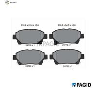 BRAKE PAD SET DISC BRAKE T1852N FOR ASTON MARTIN TOYOTA 1NR-FE 1.3L 4cyl CYGNET
