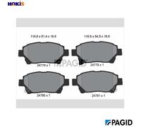 BRAKE PAD SET DISC BRAKE T1852N FOR ASTON MARTIN TOYOTA 1NR-FE 1.3L 4cyl CYGNET