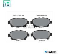 BRAKE PAD SET DISC BRAKE T1852N FOR ASTON MARTIN TOYOTA 1NR-FE 1.3L 4cyl CYGNET