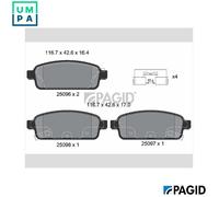 BRAKE PAD SET DISC BRAKE T1957N FOR VAUXHALL ZAFIRA/Mk/III CHEVROLET AVEO 1.6L
