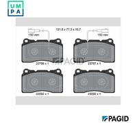 BRAKE PAD SET DISC BRAKE T2038N FOR ALFA ROMEO GIULIETTA/Hatchback/Van 2.0L 4cyl