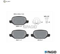 BRAKE PAD SET DISC BRAKE T2233N FOR FIAT 312A2.000/A7.000 0.9L 2cyl PANDA 1.2L