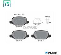 BRAKE PAD SET DISC BRAKE T2233N FOR FIAT 312A2.000/A7.000 0.9L 2cyl PANDA 1.2L