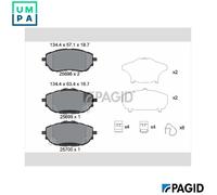 Pagid Brake Pad Set T2243N - Disc brake for Toyota 1NR-FE/1ND-TV/8NR-FTS