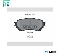 BRAKE PAD SET DISC BRAKE T2284N FOR MAZDA PY-RPR/VPR/VPS/Y8/ZA 2.5LPEXL 4cyl 6