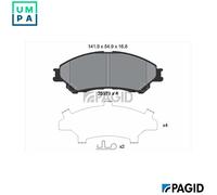 Pagid Brake Pad Set T2328N - Disc Brake for Suzuki K10C-T 1.0L 3cyl, VITARAM16A 1.6L