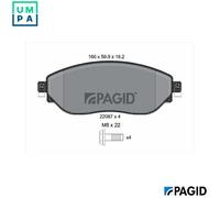 BRAKE PAD SET DISC BRAKE T2433N FOR RENAULT TRAFIC/III/Platform/Chassis/Van 2.0L