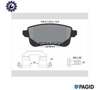BRAKE PAD SET DISC BRAKE T2441N FOR RENAULT SCÉNIC/GRAND/IV/III/VAN TALISMAN ASX