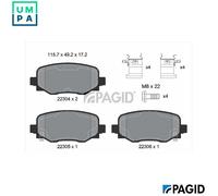 PAGID T2446N Brake pad set