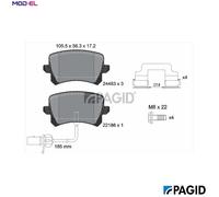 BRAKE PAD SET DISC BRAKE T2454N FOR AUDI CULB/CULC 2.0L DFUA/CUWA/CYLA 2.0L 4cyl