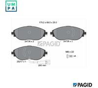 BRAKE PAD SET DISC BRAKE T2488N FOR SKODA OCTAVIA/IV/Combi SUPERB/III KODIAQ