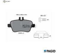 BRAKE PAD SET DISC BRAKE T2514N FOR INFINITI MERCEDES-BENZ GLA-CLASS 2.0L 4cyl