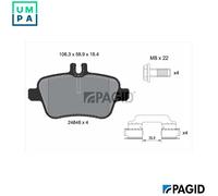 BRAKE PAD SET DISC BRAKE T2514N FOR INFINITI MERCEDES-BENZ GLA-CLASS 2.0L 4cyl