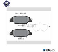 BRAKE PAD SET DISC BRAKE T2544N FOR MAZDA PY-Y8/ZA/VPS 2.5L PEYK/PE-VPS 2.0L