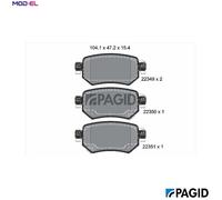 BRAKE PAD SET DISC BRAKE T2598N FOR MAZDA PY-RPR/VPR/VPS/Y8/ZA 2.5LPEXL 4cyl 6