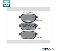 BRAKE PAD SET DISC BRAKE T2598N FOR MAZDA PY-RPR/VPR/VPS/Y8/ZA 2.5LPEXL 4cyl 6