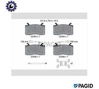 BRAKE PAD SET DISC BRAKE T2658N FOR ALFA ROMEO 552 73 835/EC2 2.0L 4cyl GIULIA