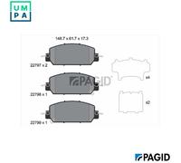 BRAKE PAD SET DISC BRAKE T2738N FOR HONDA LFB2/LFB1 2.0L L15BY/L15BH 1.5L 4cyl