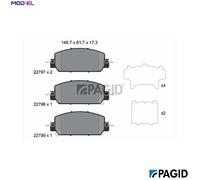 BRAKE PAD SET DISC BRAKE T2738N FOR HONDA LFB1/LFB2 2.0L L15BY/L15BE 1.5L 4cyl