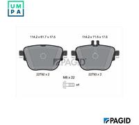 BRAKE PAD SET DISC BRAKE T2748N FOR MERCEDES-BENZ E-CLASS/All-Terrain/T-Model