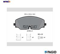 Pagid Brake Pad Set T2794N Disc Brake for VW CDVD/CDVC 3.6L 6cyl ATLAS