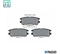 BRAKE PAD SET DISC BRAKE T3019N FOR MITSUBISHI PAJERO/II/Canvas/Top/CLASSIC 2.8L