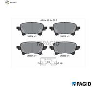 BRAKE PAD SET DISC BRAKE T3185N FOR JEEP ECX 2.0L 4cyl WRANGLER IVERC 3.6L 6cyl