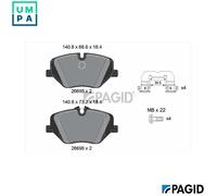 BRAKE PAD SET DISC BRAKE T3195N FOR MINI BMW 2/Gran/F74/Active/Tourer/U06/X 1.5L