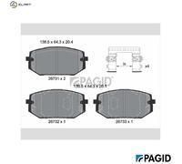 BRAKE PAD SET DISC BRAKE T4241N FOR HYUNDAI KIA G4FP/G4FT/G4FU/D4FE 1.6L 4cyl