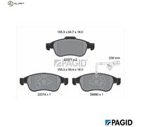 BRAKE PAD SET DISC BRAKE T4574N FOR RENAULT KANGOO/III/Box/Body/MPV 1.3L 4cyl