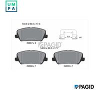 BRAKE PAD SET DISC BRAKE T4619N FOR KIA CEE'D/PRO/Sportswagon G3LC 1.0L 3cyl